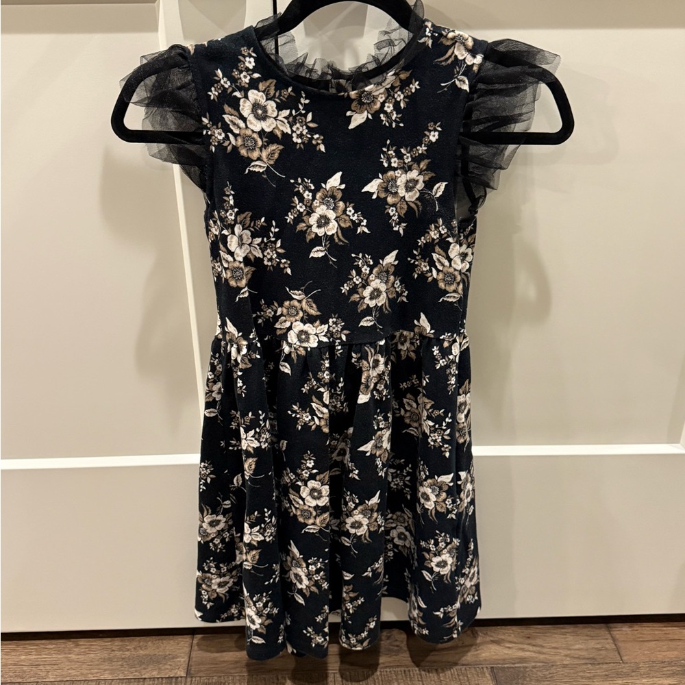 Girls’ Janie & Jack Black Floral Dress